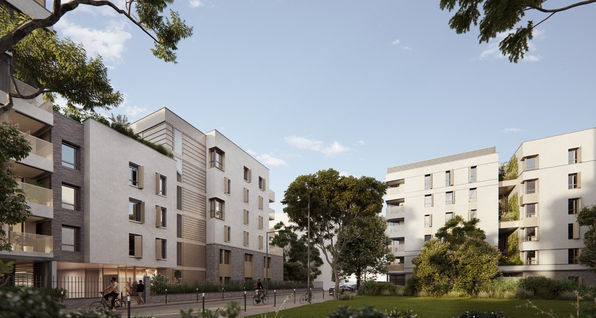 Exemple de conception architectural bas carbone par l'agence d'architectures A26, avec un béton 100% recyclé